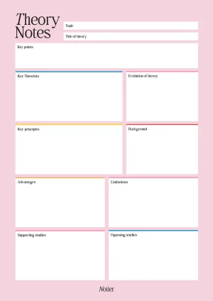 Theory Notes Notepad - Pink